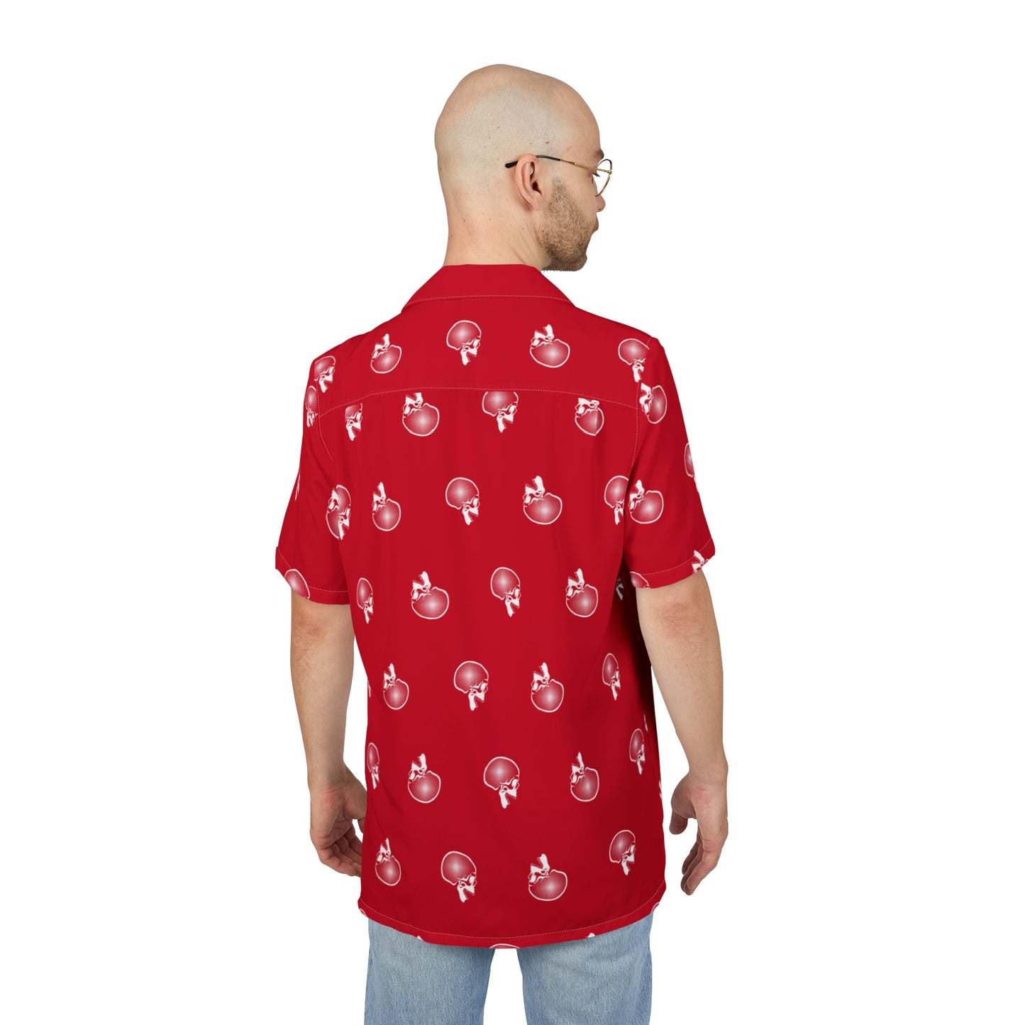 Unisex Hawaiian Button-Down Shirt - Forever Endeavor (red)