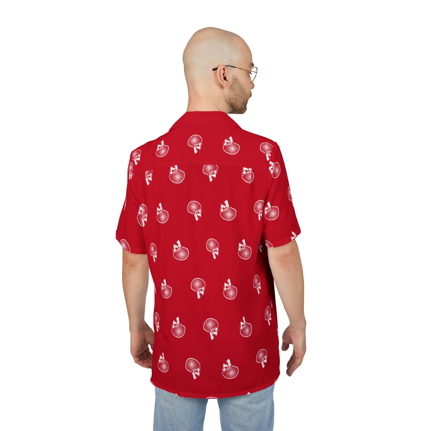 Unisex Hawaiian Button-Down Shirt - Forever Endeavor (red)