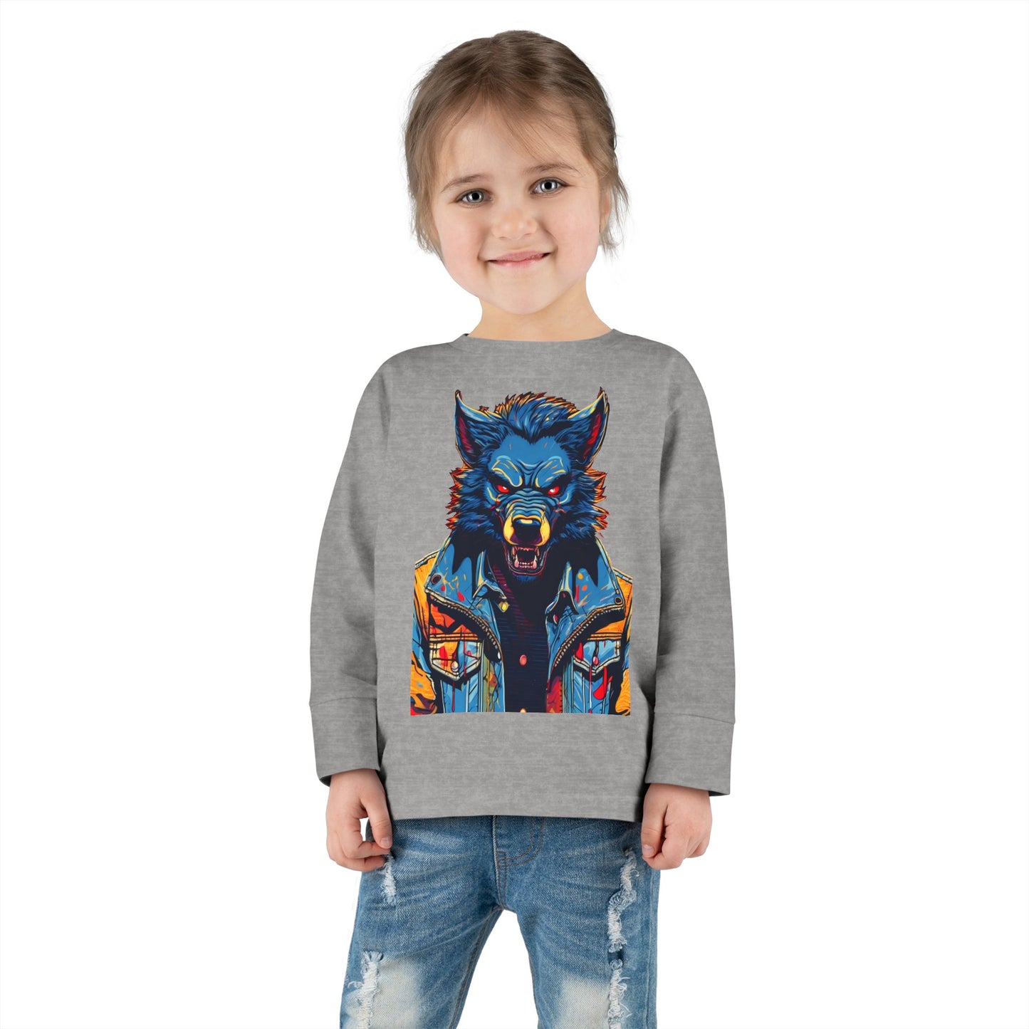 Toddler Long Sleeve Tee - Wolf Guy 2