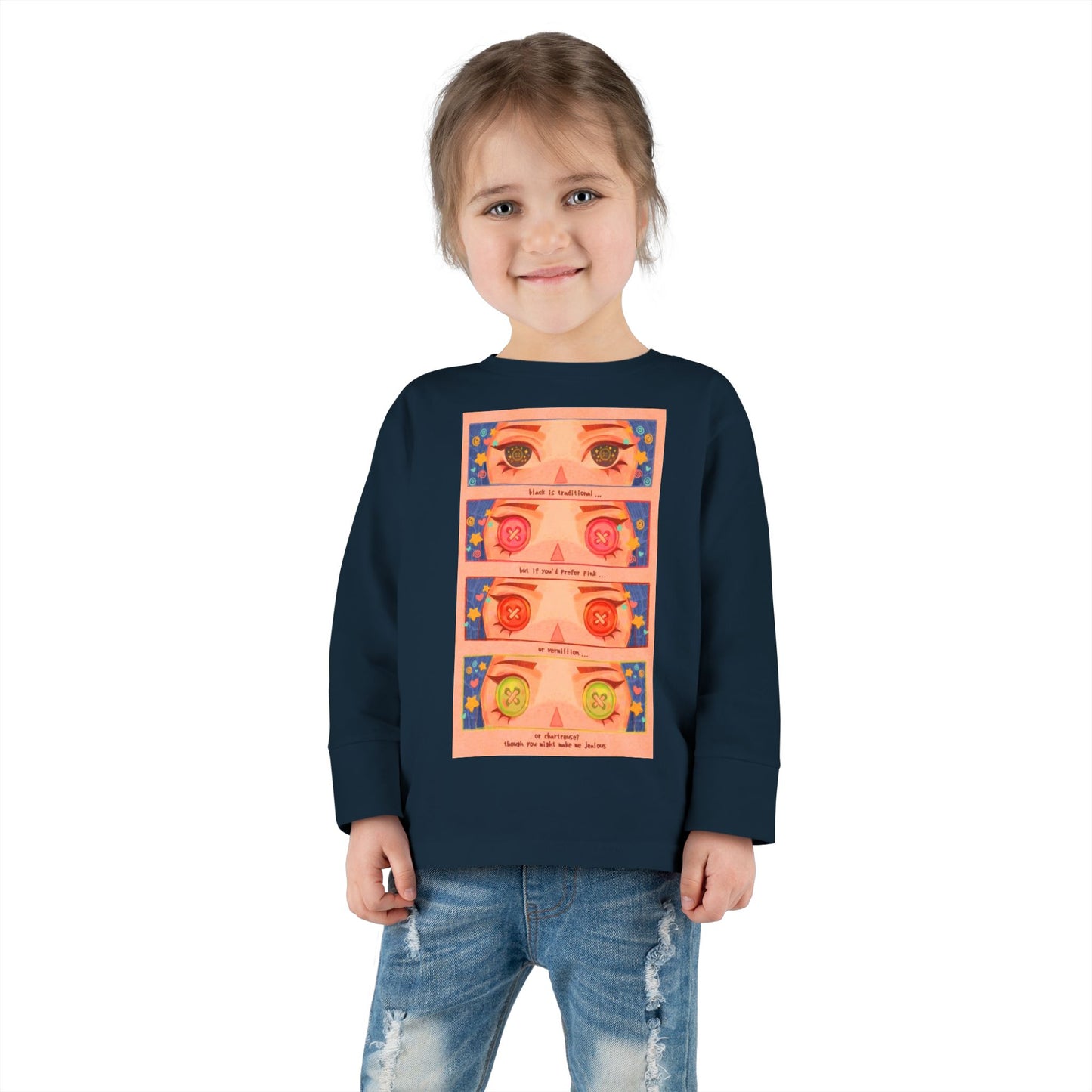 Toddler Long Sleeve Tee - Coraline (eyes)